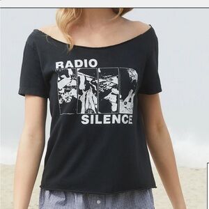 Brandy Melville Black Radio Silence Off-The-Shoulder Top